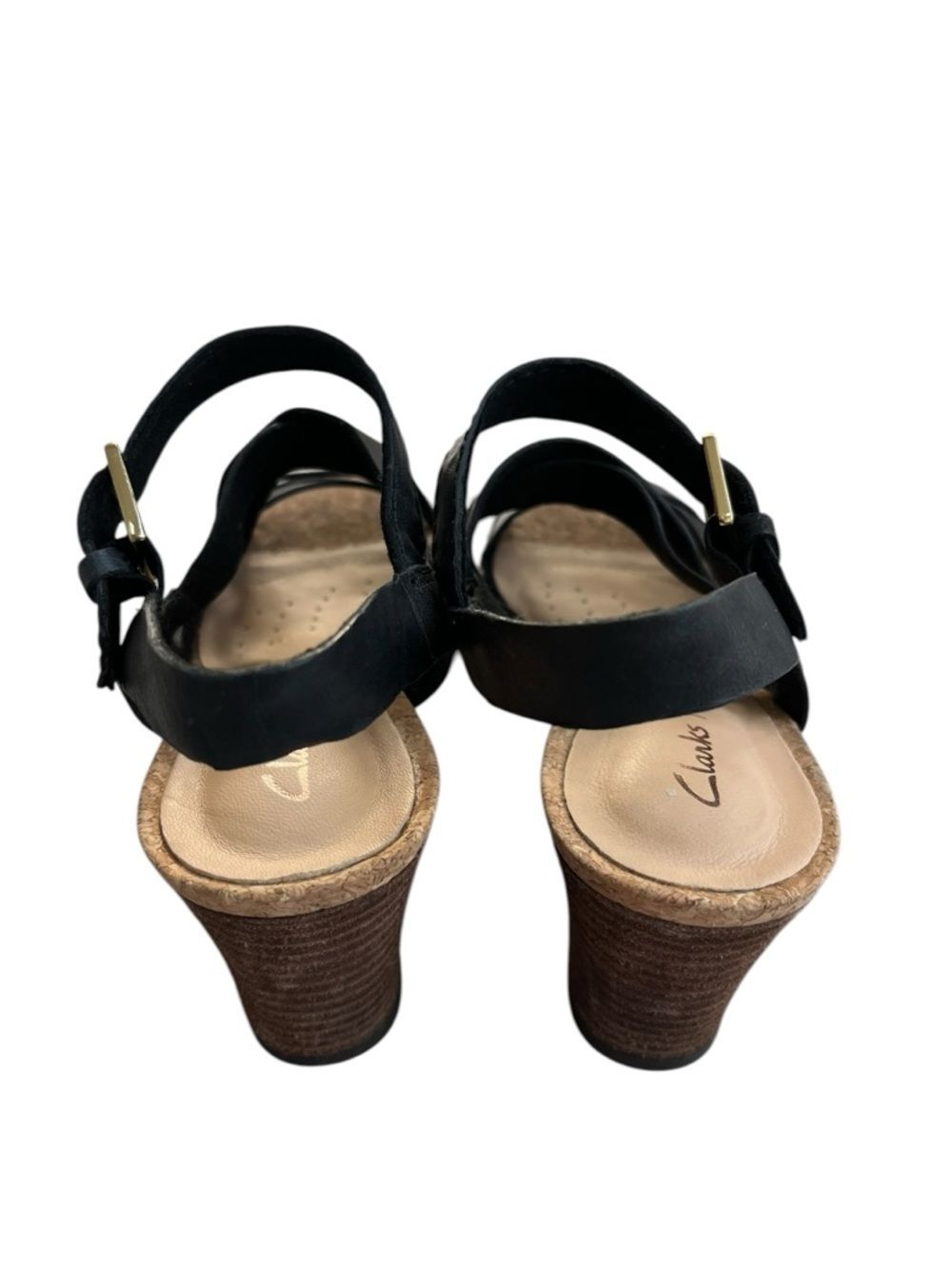 CLARKS PLUS CUSHION STRAPPY SANDAL HEEL Size 7 - Picture 4 of 8